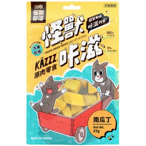 怪獸部落 怪獸部落 貓狗零食 KAZZZ卡滋零食 凍乾南瓜丁 25g 25g  正面圖