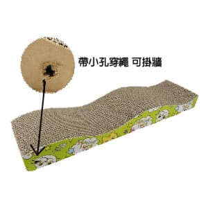 瓦楞紙貓抓板 瓦楞紙貓抓板 The Cat's Favorite七彩平底波浪形 可掛牆 正面圖