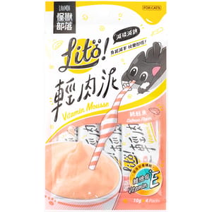 怪獸部落 怪獸部落 貓狗零食 Litö ! 輕肉泥 純鮭魚 維他命E添加 10gx4 10g  正面圖