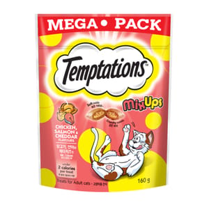 Temptations Temptations 三重奏貓零食 雞+三文魚及芝士口味 160g 160g  正面圖