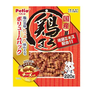 Petio Petio 狗零食 日本產濃郁蒸雞肉+芝士波浪條 220g 220g  正面圖