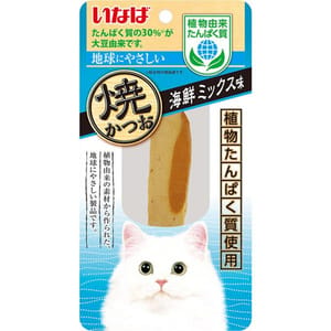 CIAO CIAO 貓零食 日本燒鰹魚條 植物由來蛋白質 海觧雜錦味 25g 25g  正面圖