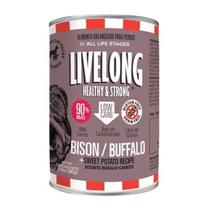 LIVELONG LIVELONG 狗罐頭 無穀物野牛+水牛+甜薯 362g 362g 正面圖