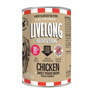 LIVELONG LIVELONG 狗罐頭 無穀物雞肉+甜薯 362g 362g 正面圖