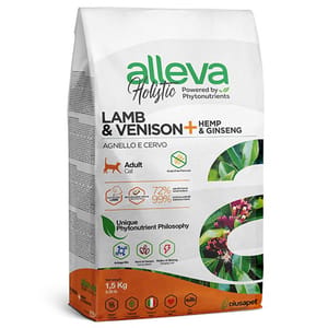 alleva alleva 草本呵護完整配方貓乾糧 成貓 羊鹿 1.5kg 5kg 正面圖