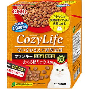 CIAO CIAO 貓糧 日本Cozy Life 5000億個乳酸菌 鰹魚乾雜錦味 20g 10袋入 20g 正面圖