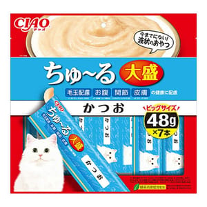 CIAO CIAO 肉泥 貓零食 大盛 鰹魚味 48g 7本入 48g 正面圖