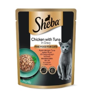 Sheba Sheba 袋裝貓濕糧 吞拿魚及雞肉 70g 70g  正面圖
