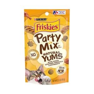Friskies喜躍 Friskies喜躍 Party Mix Natural Yums 貓零食 貓脆餅 雞肉 2.1oz 1oz  正面圖
