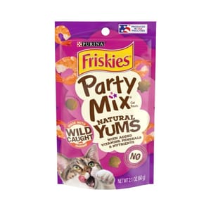 Friskies喜躍 Friskies喜躍 Party Mix Natural Yums 貓零食 貓脆餅 野生蝦肉 2.1oz 1oz  正面圖