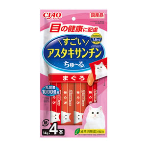 CIAO CIAO 肉泥 貓零食 驚人的蝦青素 眼睛健康 14g 4本入 14g  正面圖