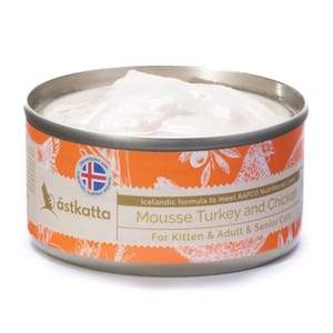 Astkatta Astkatta 冰島罐 貓罐頭 Mousse系列 火雞肉&雞肉慕絲 80g 80g  正面圖
