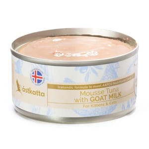 Astkatta Astkatta 冰島罐 貓罐頭 羊奶罐系列 吞拿魚肉羊奶慕絲 80g 80g 正面圖