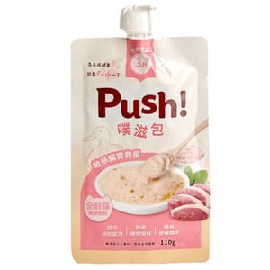 Push! Push! 噗滋包 機能貓貓主食肉泥 櫻桃鴨 110g 110g  背面圖