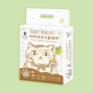 Homey Homey Moments 綠茶活性碳極幼混合 豆腐貓砂 8L 8L  正面圖