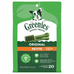 Greenies Greenies 狗零食 Original Petite 潔齒骨 迷你犬用 20支 12oz 10272502 (新舊包裝隨機發貨)
