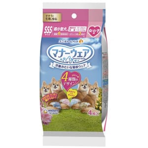 Unicharm Unicharm ⺟⽝⽤禮儀褲-SSS-碼 1.5-3.5kg 15-25cm 4片 5kg 正面圖