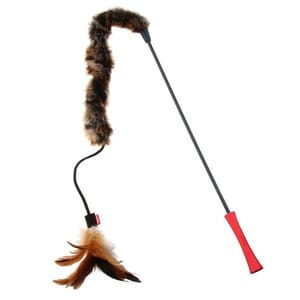 GiGwi GiGwi Feather Teaser魔⼒貓棒 長毛絨/絨球 正面圖
