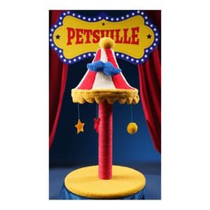 PETSVILLE PETSVILLE 旋轉⽊⾺貓抓柱 42x75cm 正面圖