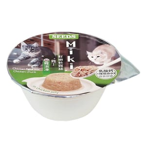 SEEDS SEEDS 貓罐頭 Miki 特級機能愛貓餐杯 鮮嫩軟雞絲+雞丁in 雞湯凍 80g 80g 正面圖