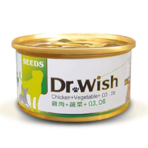SEEDS SEEDS 狗罐頭 Dr Wish營養慕絲 雞⾁+蔬菜+Omega3&6 85g 85g  正面圖