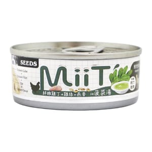 SEEDS SEEDS 狗罐頭 MiiT雞丁機能湯罐 鮮嫩雞丁菠菜湯佐雞絲燕⿆ 80g 80g 正面圖