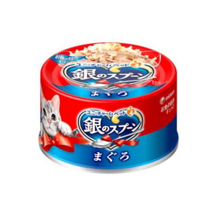 Unicharm Unicharm 貓罐頭 銀匙特級成貓罐頭 ⾦槍⿂鰹⿂配⽅ 70g 70g  正面圖