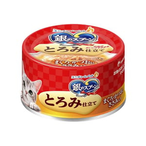 Unicharm Unicharm 貓罐頭 銀匙成貓濃湯罐頭 鰹魚金槍魚配方+雞肉 70g 70g 正面圖