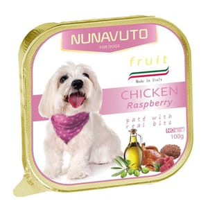 NUNAVUTO NUNAVUTO 狗罐頭 鋁製餐盒 雞肉+紅莓 100g 100g  正面圖