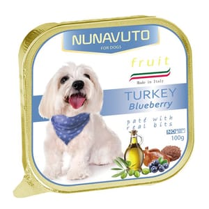 NUNAVUTO NUNAVUTO 狗罐頭 鋁製餐盒 火雞+藍莓 100g 100g  正面圖