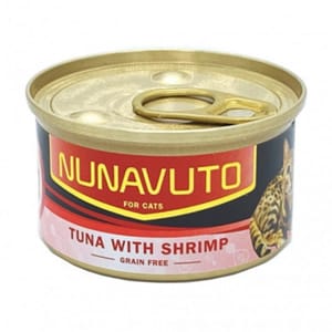 NUNAVUTO NUNAVUTO 無穀物貓罐 吞拿魚伴蝦肉 80g 80g 正面圖