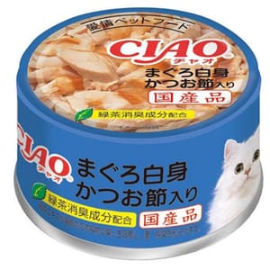 CIAO CIAO 貓罐頭 白身金槍魚配鰹魚片 85g 85g 正面圖