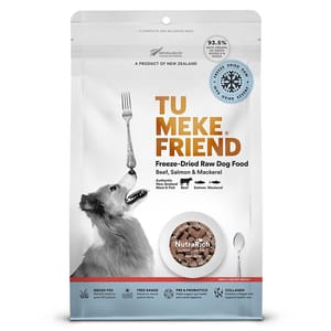 TU TU MEKE FRIEND 狗糧 超級食品風乾狗糧 ⽜⾁三⽂⿂鯖⿂ 320g 320g  正面圖