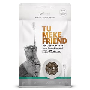 TU TU MEKE FRIEND 貓糧 超級食品風乾貓糧 羊⾁三⽂⿂鯖⿂ 400g 400g  正面圖