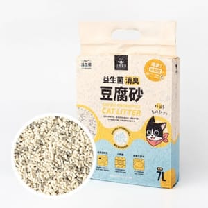 汪喵星球 汪喵星球 貓砂 DogCatStar 益生菌消臭 豆腐貓砂 米粒型 7L/2.7kg 7L 正面圖