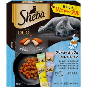 Sheba Sheba Duo Plus 貓零食 日本貓貓夾心酥 奶油牛奶味 20g 10袋入 20g  正面圖