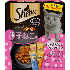 Sheba Sheba Duo 貓零食 日本貓貓夾心酥 12個月以下金槍魚味 20g 10袋入 20g 正面圖