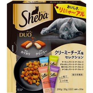 Sheba Sheba Duo 貓零食 日本貓貓夾心酥 奶油芝士味 20g 10袋入 20g  正面圖