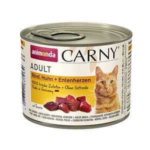 Animonda Animonda Carny 無穀物成貓主食罐 牛+雞+鴨心 200g 200g  正面圖