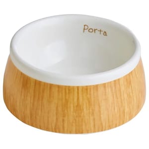 Petio Petio Porta 犬用餐具木紋陶瓷餐碗 S  犬用 正面圖