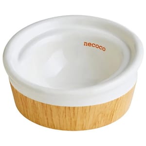 Petio Petio necoco 木紋陶瓷貓碗   正面圖