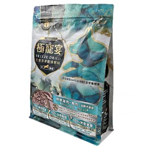極寵宴 極寵宴 全齡狗糧 生食凍乾飼料 雞肉+鴨肉 500g 500g  正面圖