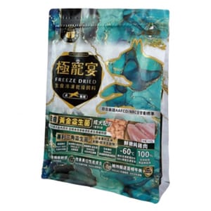 極寵宴 極寵宴 狗糧 生食凍乾飼料 皮膚黃金益生菌 成犬配方 純雞肉 500g 500g  正面圖