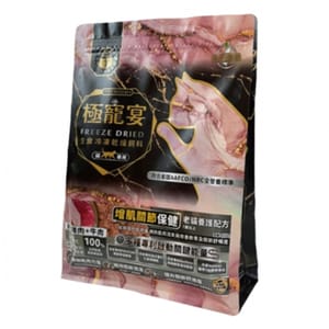 極寵宴 極寵宴 貓糧 生食凍乾飼料 增肌關節保健 老貓配方 雞肉+牛肉 500g 500g  正面圖
