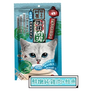貓主子 貓主子 御用保健泥條 牛磺酸 純雞肉+鮭魚 16x4條   正面圖