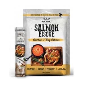 Absolute Absolute Holistic 貓狗小食 無穀物濃湯肉泥 雞肉+三文魚 5支裝 60g 60g 正面圖