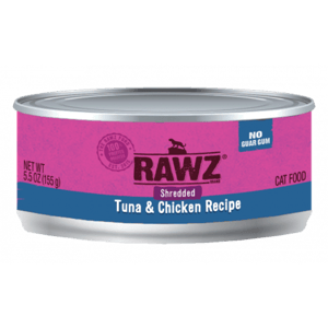 RAWZ RAWZ 貓罐頭 肉絲主食罐 吞拿魚及雞肉 85g 85g  正面圖