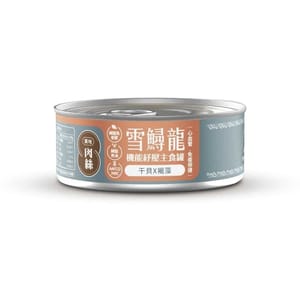 ⽑爪村 ⽑爪村 雪鱘龍機能紓壓 主食貓罐頭 肉絲系列 ⼲⾙+褐藻 80g 80g  正面圖