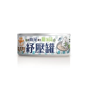 ⽑爪村 ⽑爪村 貓薄荷紓壓 主食貓罐頭 ⾁泥系列 鮪⿂雞 80g 80g  正面圖