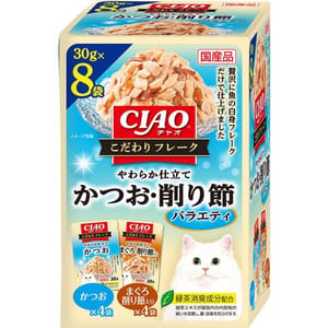 CIAO CIAO 貓零食 こだわり 鰹魚+鰹魚薄片 30g×8袋 30g 正面圖